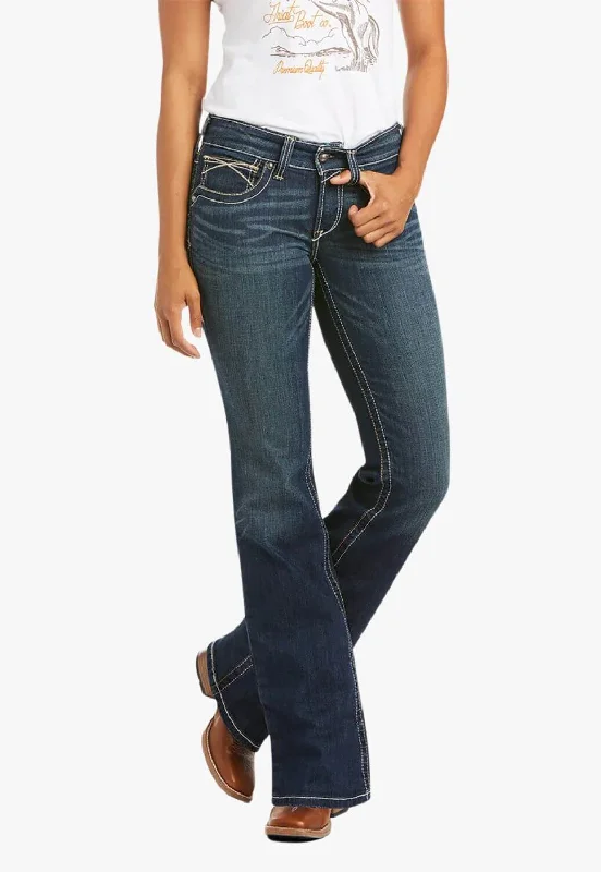 Comfy Layers Ariat Womens REAL Mid Rise Whipstitch Jean
