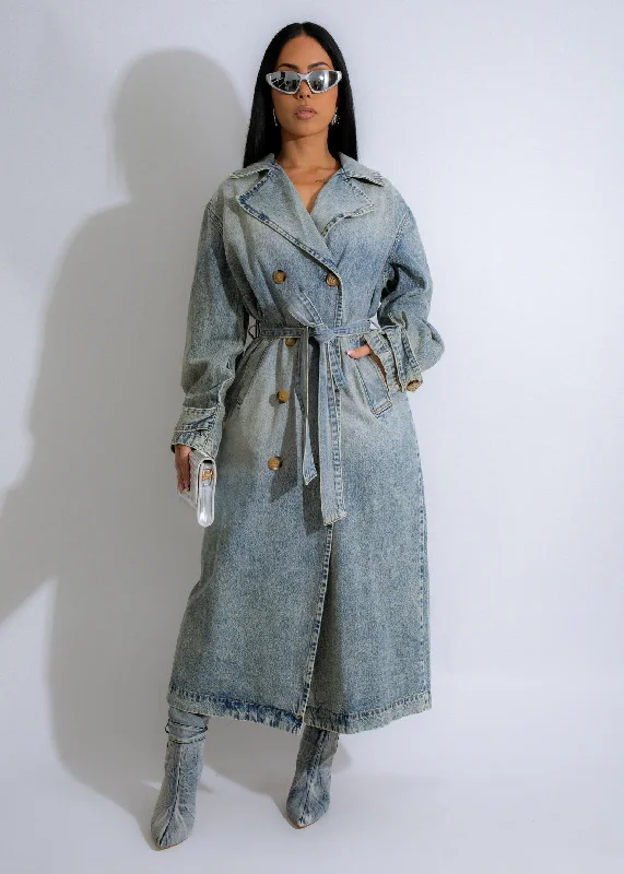 Chic Lounge Faded Horizon Coat Light Denim