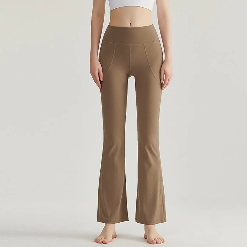 Comfort Fit Micro La Yoga Pants With High Waist External Wear And Hip Lift