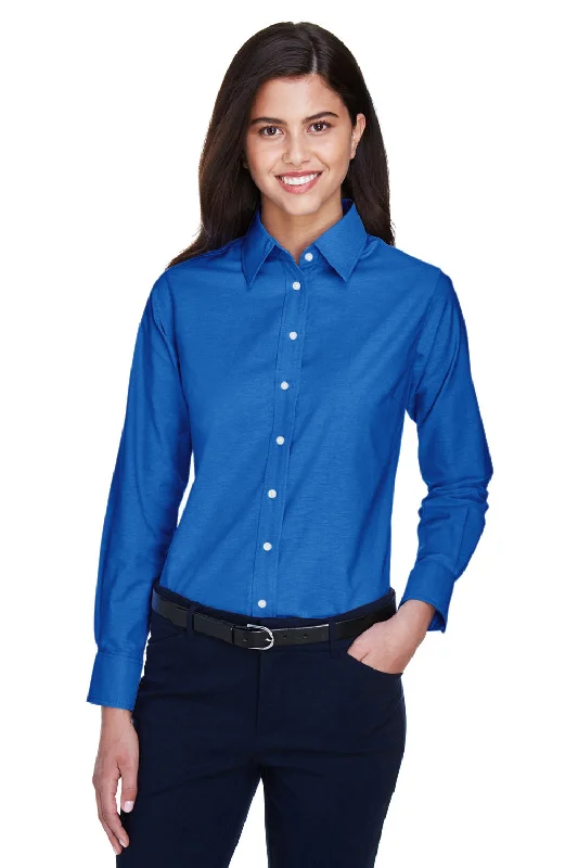 Comfy Chic Wear Harriton Womens Oxford Wrinkle Resistant Long Sleeve Button Down Shirt - French Blue Comfy Chic Wear Harriton Womens Oxford Wrinkle Resistant Long Sleeve Button Down Shirt - French Blue