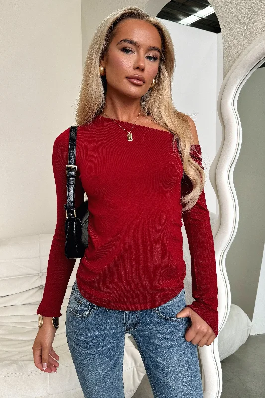 Fashion Style Baylee Top - Burgundy