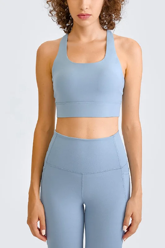 Exquisite Tailoring Cross Back Yoga Crop Top