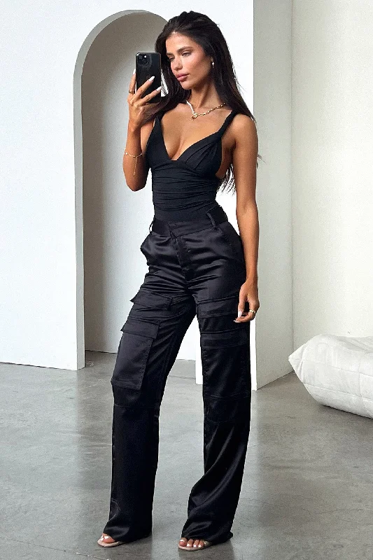 Layered Comfort Sophia Pants - Black