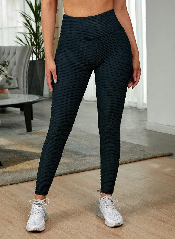 American Style Textured High Waist Active Leggings