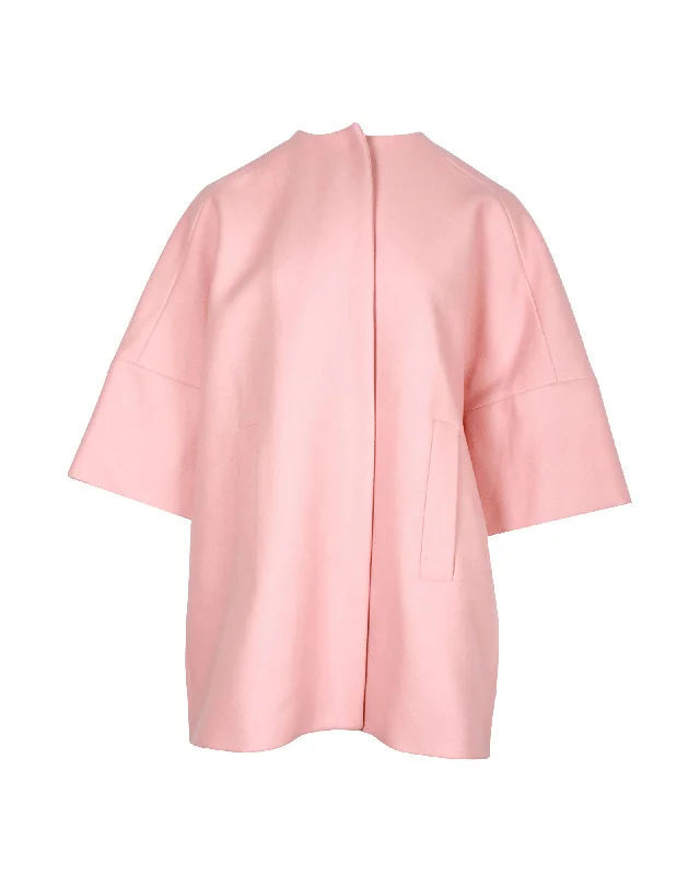 MSGM Oversized Coat in Light Pink Virgin Wool