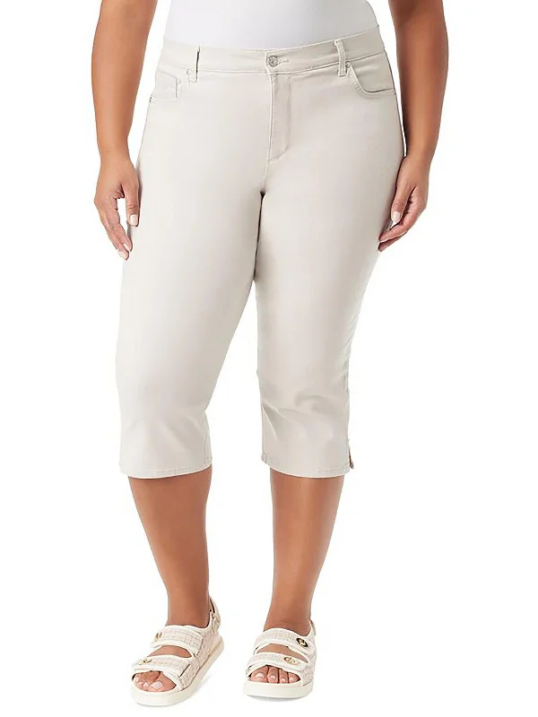 Elegant And Elegant Amanda Womens High Rise Straight Leg Capri Jeans