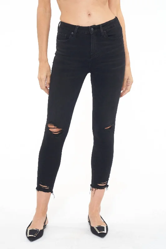 Slim Fit Audrey Mid Rise Skinny Crop Jeans In Carbon