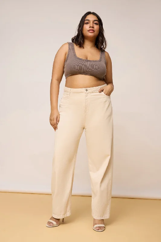 All-Day Comfort Classic Curve Cream Denim Straight Jeans