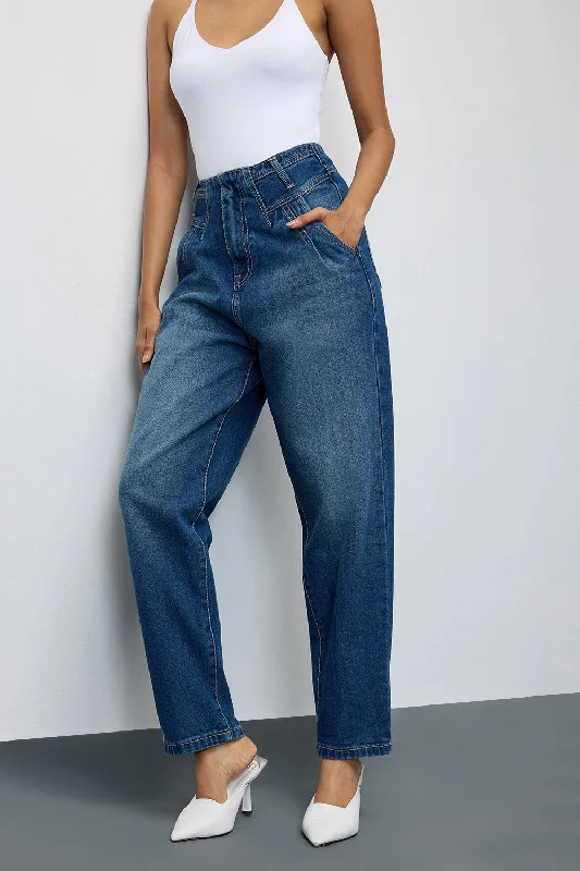 Relaxed Fashion Cobalt Blue Slouchy Jeans