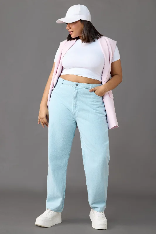 Elegant And Lazy Cloud Nine Comfort High Waist Mom Jeans Curve
