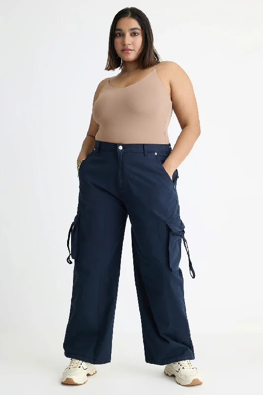 Casual And Comfortable Elite Blue Curve Cargo Pants