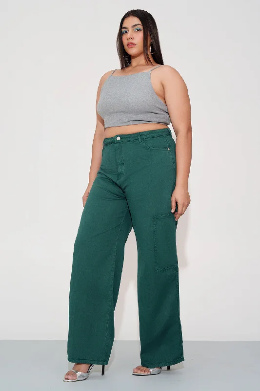 Loose Fit Green Blaze Trail Curve Straight Jeans