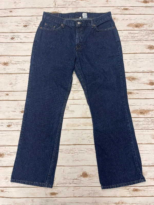 Cozy Lounge Wear Jeans Boot Cut By Levis In Blue Denim, Size: 16