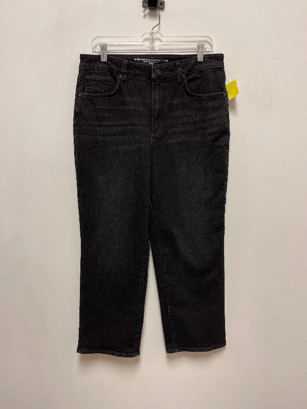 Timeless Comfort Jeans Cropped By Chicos In Black Denim, Size: 12