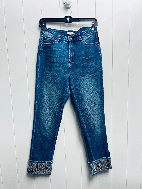 Diamond Series Jeans Cropped By John Mark In Blue & Brown, Size: 6