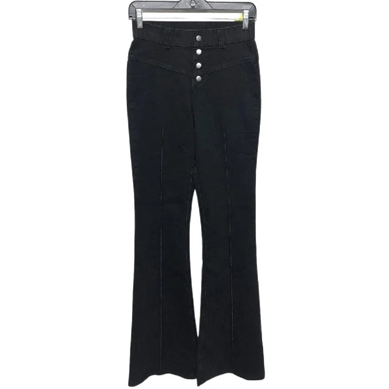 Playful Style Jeans Flared By Anna & Ava In Black, Size: S