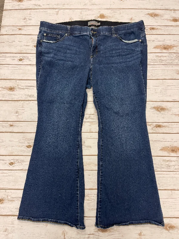 Tropical Style Jeans Flared By Torrid In Blue Denim, Size: 26