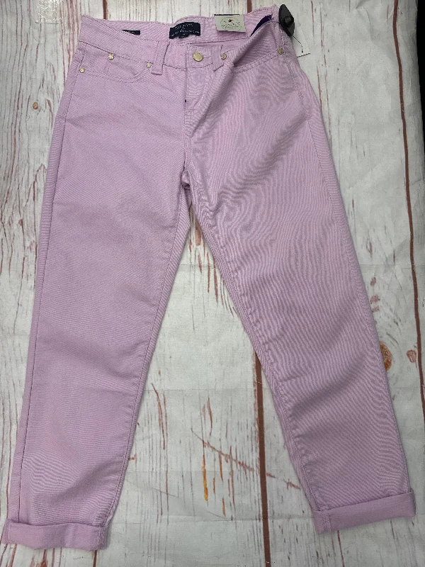 Comfortable Tops Jeans Relaxed/boyfriend By Talbots O In Purple, Size: 2petite