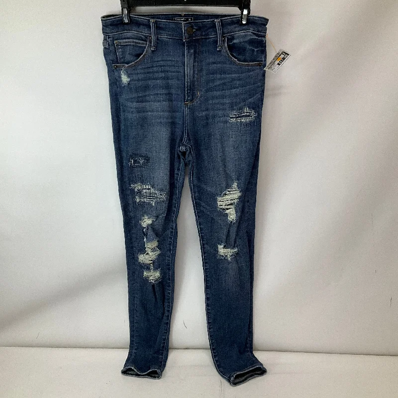 Classic Retro Jeans Skinny By Abercrombie And Fitch In Blue Denim, Size: 6
