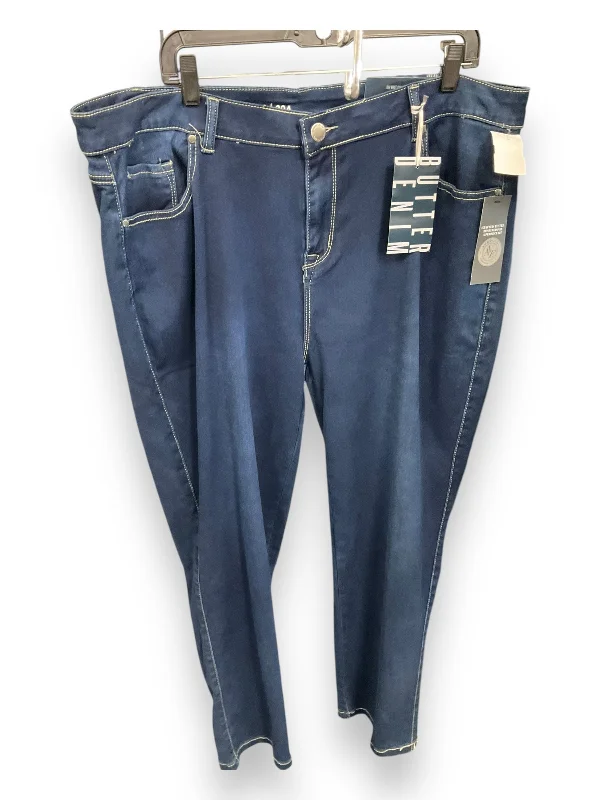Celebrity Style Jeans Skinny By Avenue In Blue Denim, Size: 20