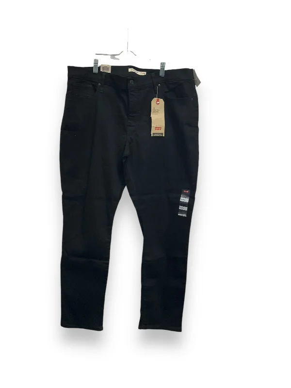 Leisure Travel Jeans Skinny By Levis In Black Denim, Size: 20