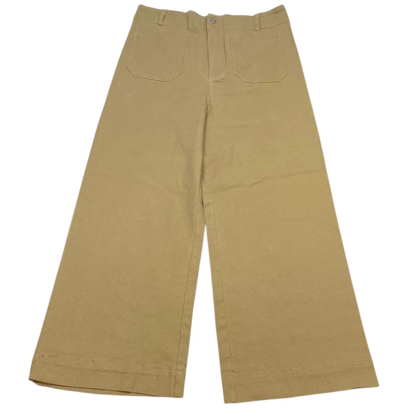 Lively And Youthful Jeans Wide Leg By Ee Some In Tan, Size: L