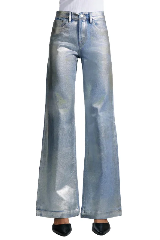 Energy Wear Luciana Premier High Rise Wide Flare Jean In Medium Wash