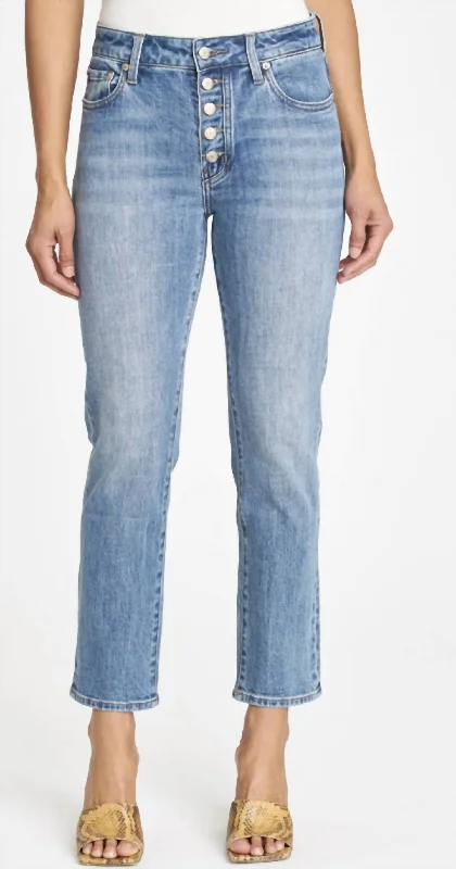 Slightly Flared Design Monroe High Rise Slim Cigarette In Ladera