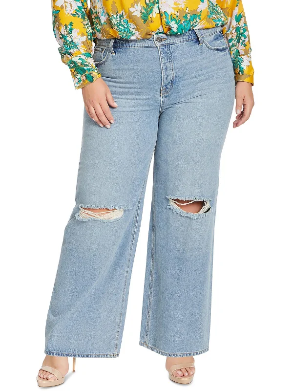 Design Must-have Plus Soulmate Womens Relaxed High Rise Wide Leg Jeans