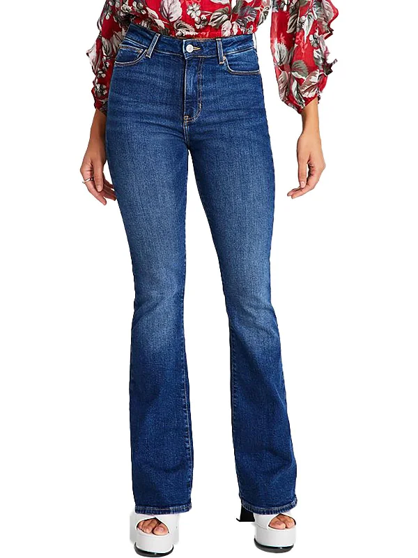 Easy Style Plus    Womens Mid Rise Medium Wash Flared Jeans