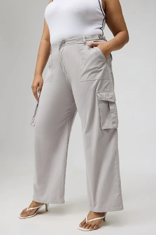 Comfortable Sweaters Silver Stone Curve Cargo Jeans