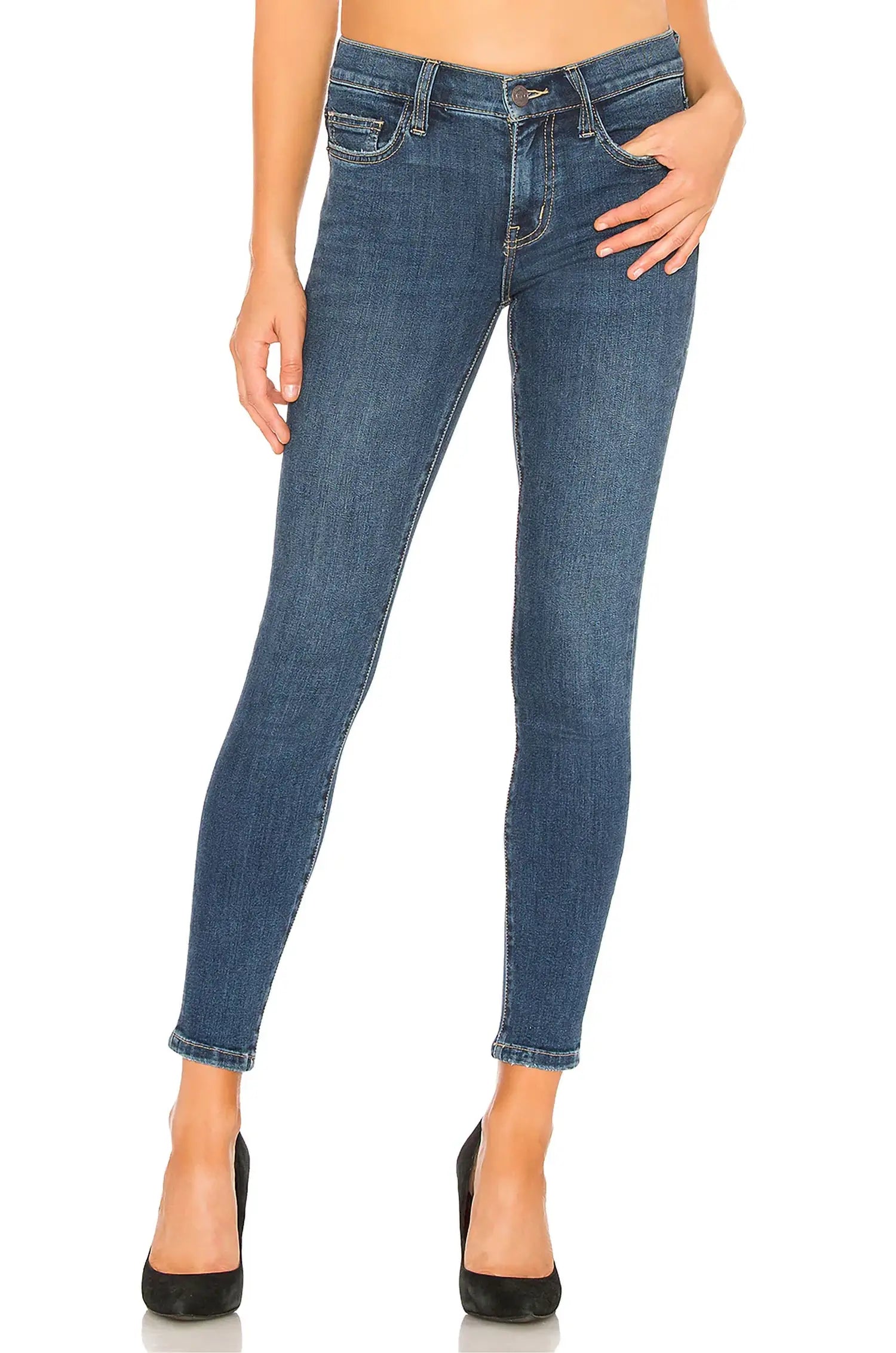 Body Design The Stiletto Jean In 1 Year Worn Stretch Indigo