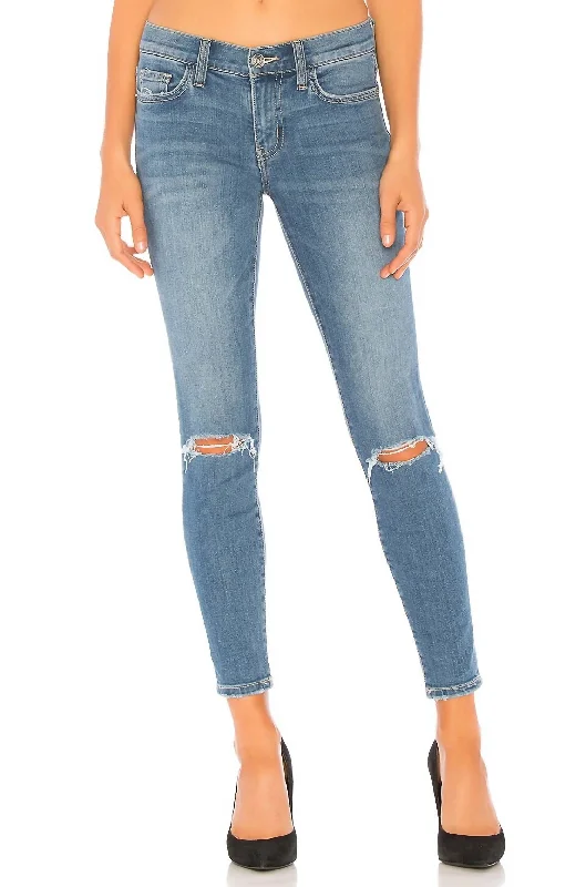 Avant-garde Design The Stiletto Jean In 2 Year Destroy Stretch Indigo
