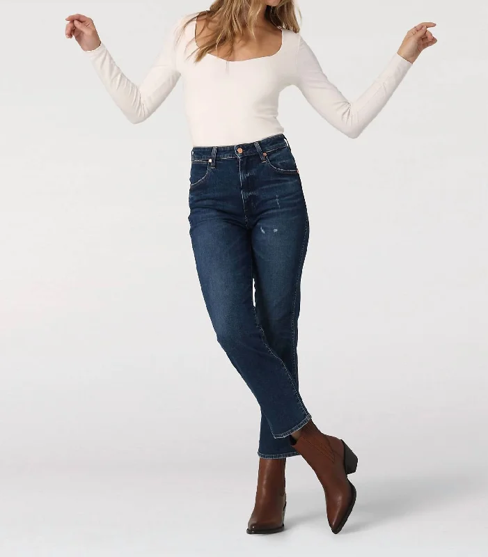 Unique Fashion Wild West High Rise Straight Jeans In Wild Ride