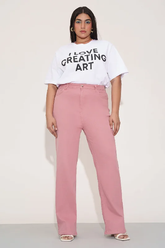 Comfortable Tops Wistful Rose Curve Straight Fit Jeans
