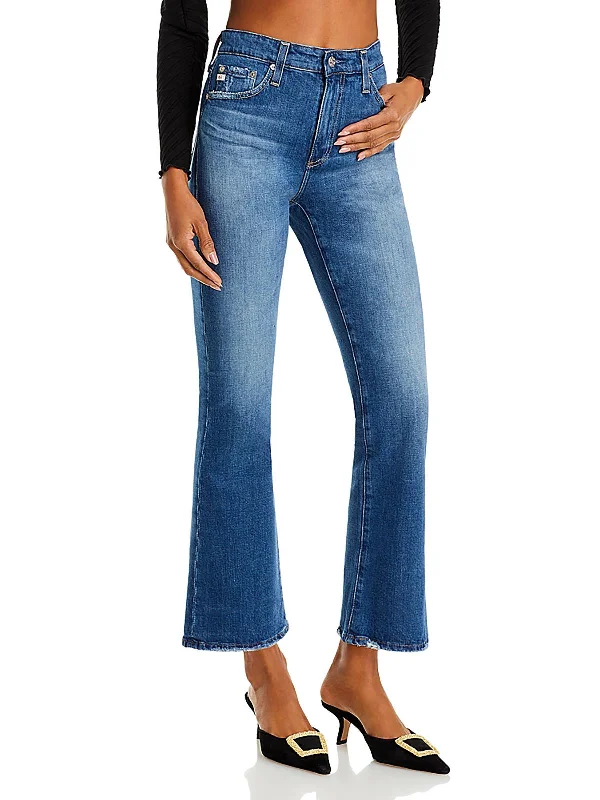 Cozy Shirts Womens Cropped Denim Bootcut Jeans