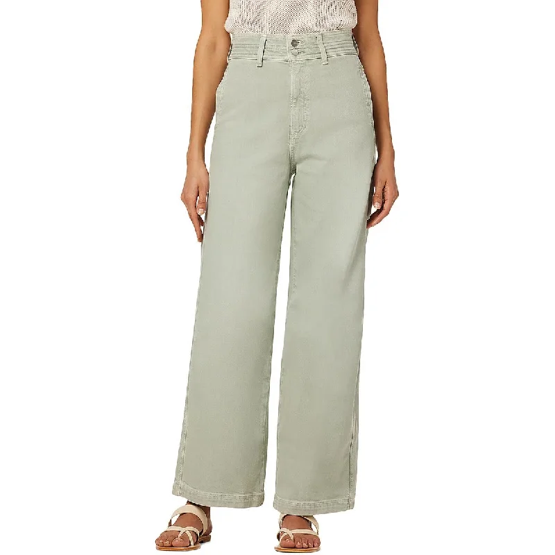 Nightclub Style Womens High Rise Stretch Wide Leg Jeans