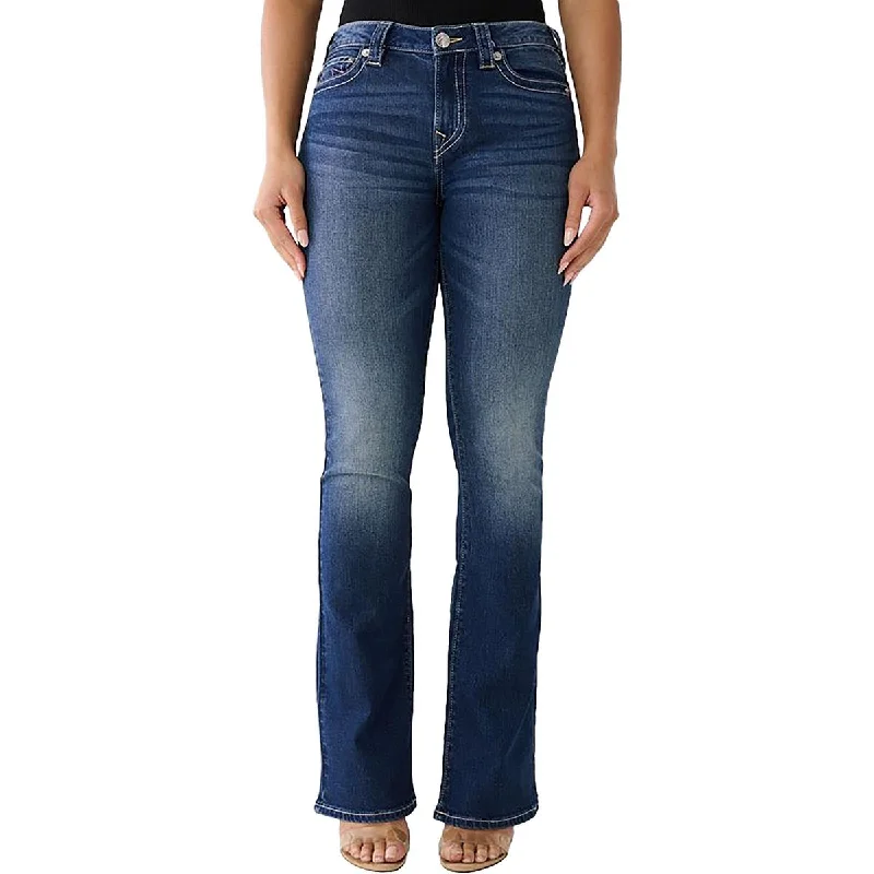 Knowledge And Elegance Womens Mid Rise Boot Cut Bootcut Jeans