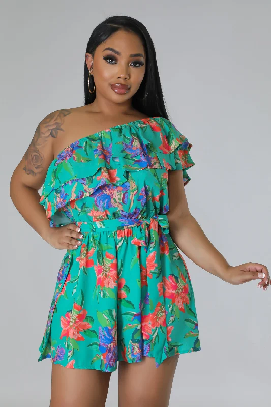 Comfortable Jeans Floral Mami Romper