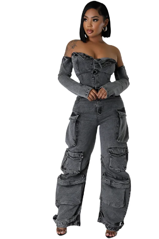 Unique Prints Leah Cargo Jumpsuit