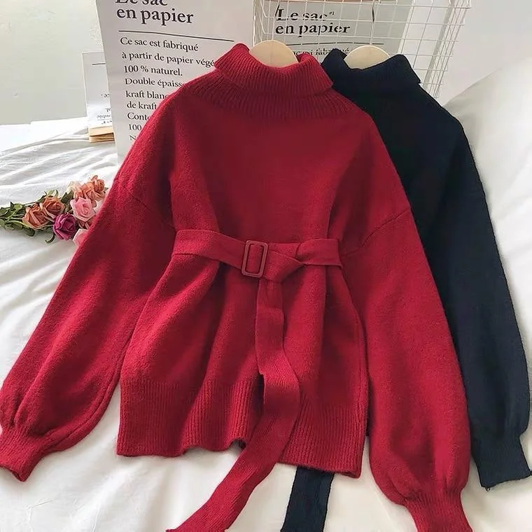 Comfortable Design Lepsa Belted Dress / Sweater