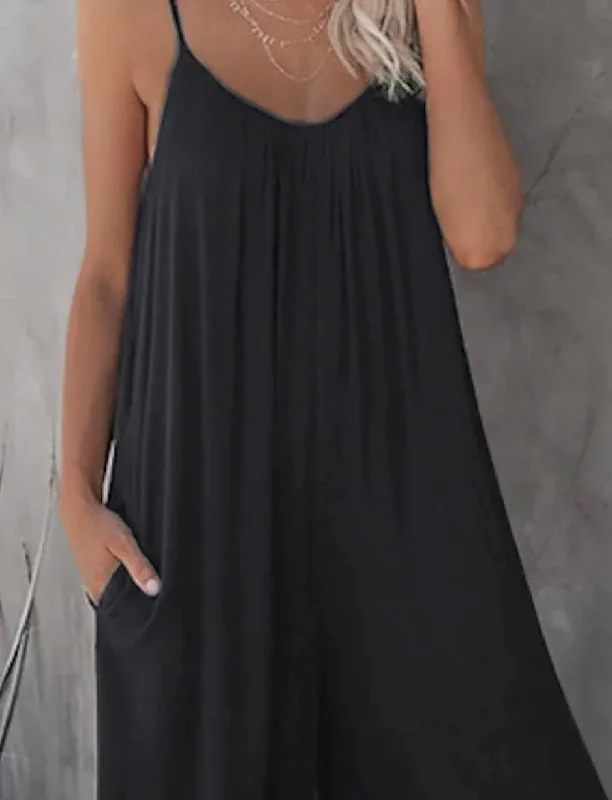 Cozy Apparel Slate Blue Wide Leg Cami Jumpsuit