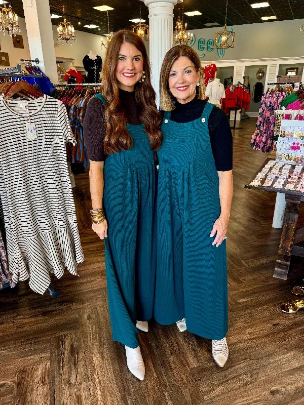 European And American Style Teal Jumpsuit