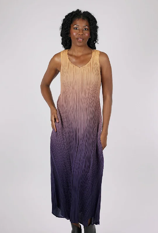 Long Estrella Dress, Gold to Amethyst