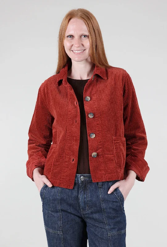 Luxe Cord Cropped Jacket, Cognac