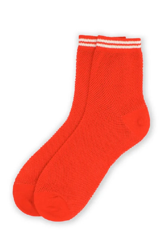 Mesh Sneaker Socks, Classic Red