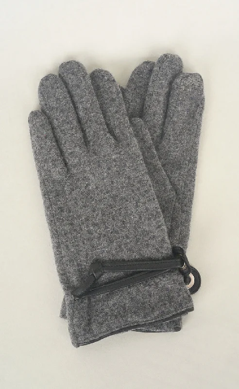 Pindot Wool Knit Gloves, Gris