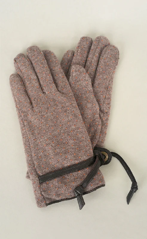 Pindot Wool Knit Gloves, Vison