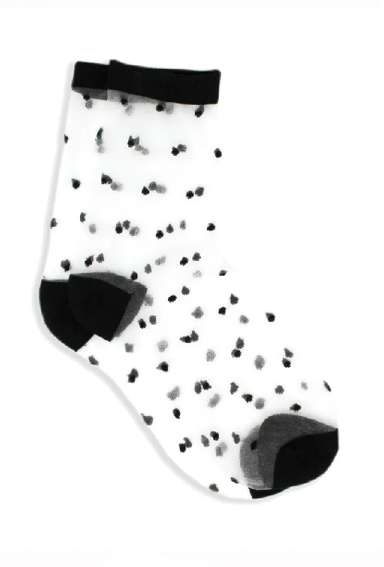 Sheer Dots Socks, Pepper