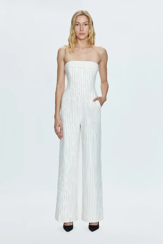 Valentina Jumpsuit - Le Blanc Pinstripe